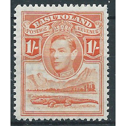 Basutoland 1938 SG25 1/- Red-Orange Mounted Mint.. .
