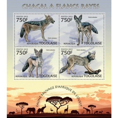 TOGO 2013 SHEET MNH JACKALS CHACALES SCIACALLI SCHAKALE CHACAIS WILDLIFE 2