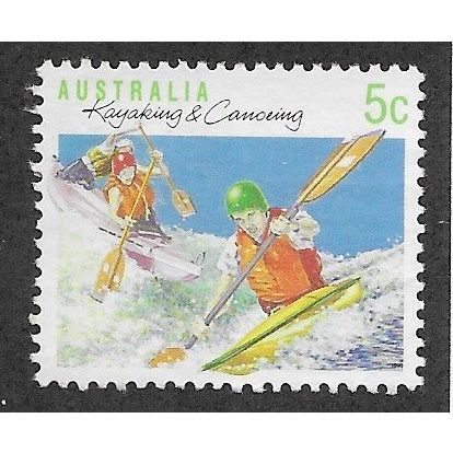 AUS 1989 5c 'SPORTS - KAYAKING AND CANOEING' (PERF 13.5) FINE USED (EBID67-295)
