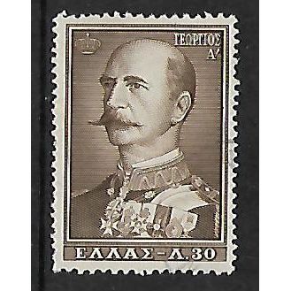 GREECE 1956 ROYAL FAMILY 30L BROWN KING GEORGE I SG749 FINE USED