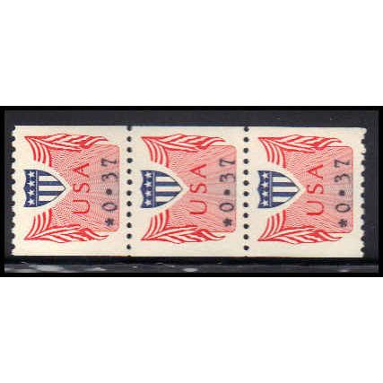 CVP31 37c Shield Very Fine MNH Dry Gum Strip of 3 PA5214