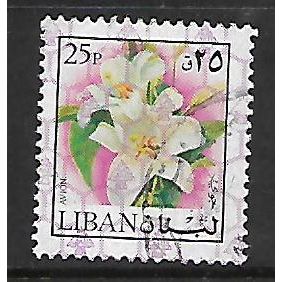 LEBANON 1978 FLOWERS & FRUITS 25p LILIES SG 1234 FINE USED