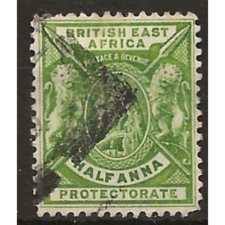 British East Africa 1896 SG65 1/2a Yellow-Green Good/Fine Used ..