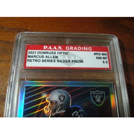2021 Panini Donruss Optic, Graded Near Mint 8.5, MARCUS ALLEN, HOF, Silver Prizm