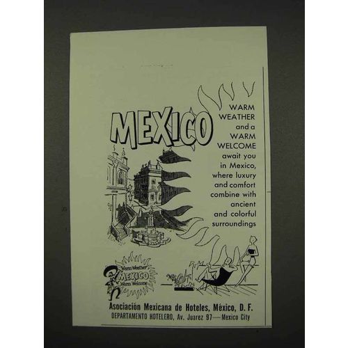 1956 Mexico Tourism Ad - Warm Weather and Welcome