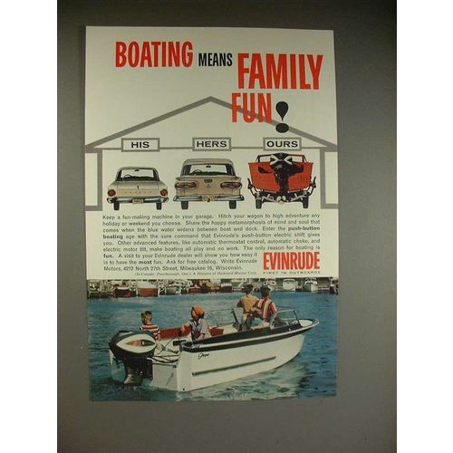 1962 Evinrude Outboard Motor Ad - Means Family Fun