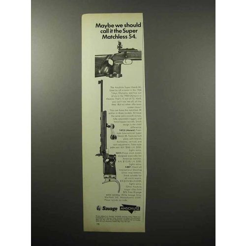 1970 Savage / Anschutz 1413 Super Match 54 Rifle Ad