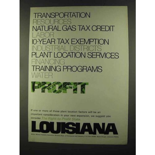 1972 Louisiana Dept. of Commerce and Industry Ad