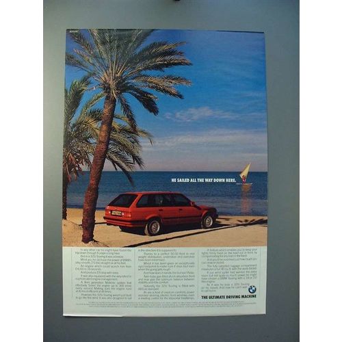 1989 BMW 325i Car Ad - Sailed All The Way