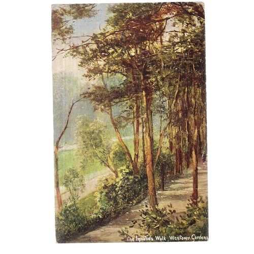INVALID WALK, WESTOVER GARDENS, BOURNEMOUTH, DORSET antique postcard 1923 pm =