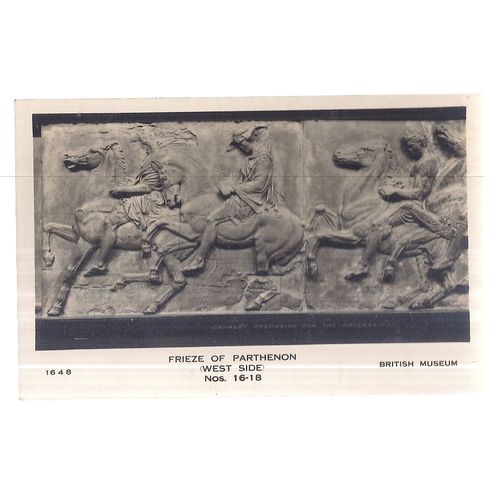 FRIEZE OF PARTHENON, EAST SIDE, 16-18, BRITISH MUSEUM unused vintage postcard =