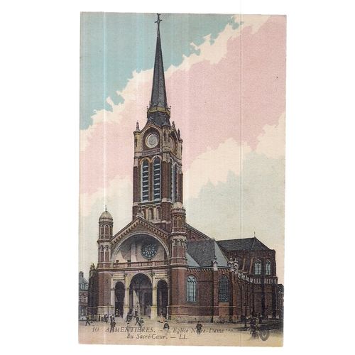 NOTRE-DAME, ARMENTIERES, FRANCE. unused antique postcard