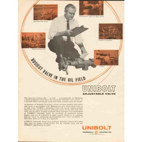 THORNHILL-CRAVER COMPANY 1962 busiest valve oil field well vintage ad