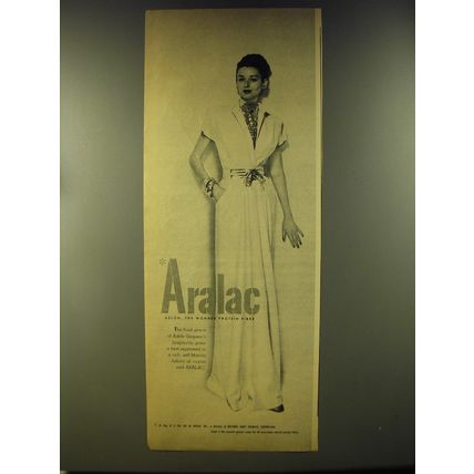 1946 Aralac Azlon Fibre Advertisement - Hospitality Gown by Adele Simpson