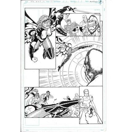 Trinity Angels #4 p12 (1997) Justice League Artist Kevin Maguire Fishnets Fight