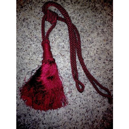 Tassel Tie back Tieback Thick Corded for Drape Curtain Rich Burgundy 25" Long