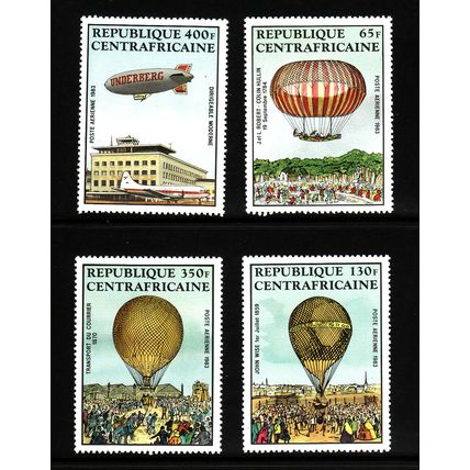 CENTRAL AFRICAN REPUBLIC 1983 MANNED FLIGHT SET 4 VALS SG 930 /933 U/M MINT3