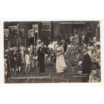 Presentation to F Lascellas Esq Bath Historical Pageant Master 1909 RP Postcard