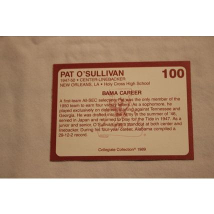 Pat O'Sullivan 1989 Collegiate Collection Alabama's Finest NO. 100
