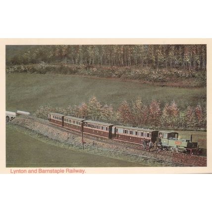 Lynton & Barnstaple 1900 Train Driver Ticket Inspector Painting Postcard