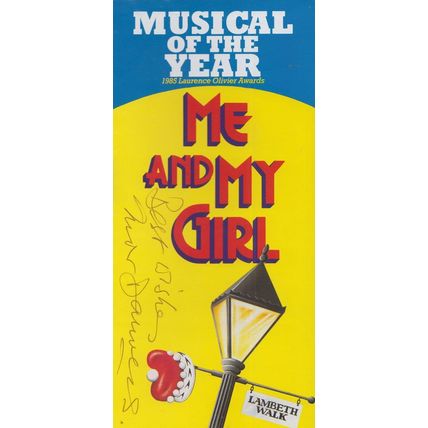 Me & My Girl London Adelphi Musical Hand Signed Theatre Flyer