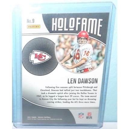 2021 Panini Mosaic LEN DAWSON (Chiefs) Holofame #9