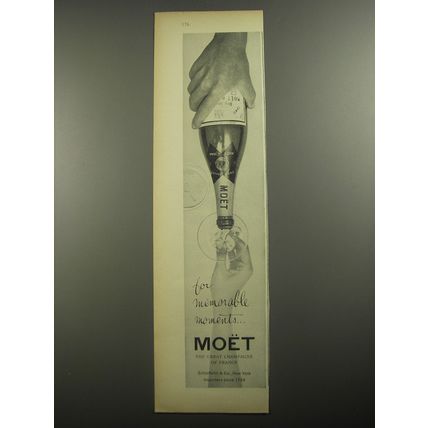 1956 Moet Champagne Ad - For memorable moments