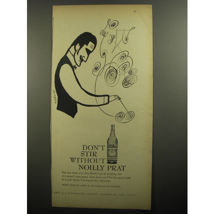 1956 Noilly Prat Vermouth Advertisement - art by Saul Steinberg