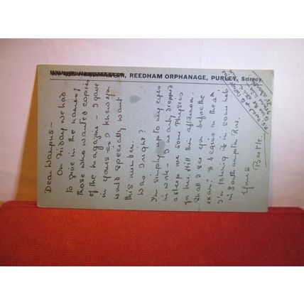 REEDHAM ORPHANAGE, PURLEY, Surrey. used antique stationery postcard 1921 pm =