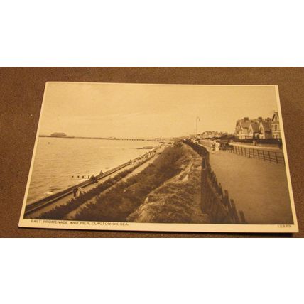 O.J Sparrow Postcard - East Promenade & Pier - Clacton On Sea - Essex