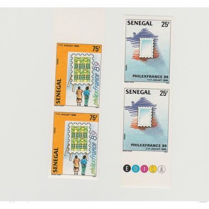 Sénégal 1989 ND Imperf Philexfrance Paris Stamp exhibition stamp on stamp
