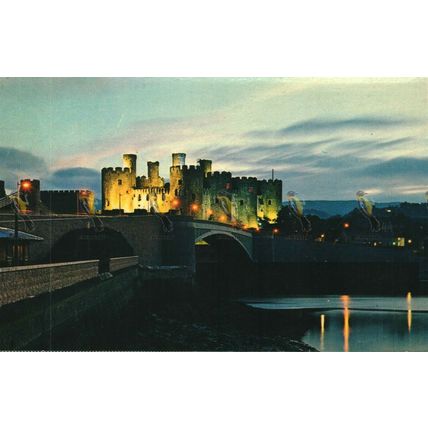 Conway Castle, Wales, Baxter & Crabtree USA Plastichrome Postcard, 1960s