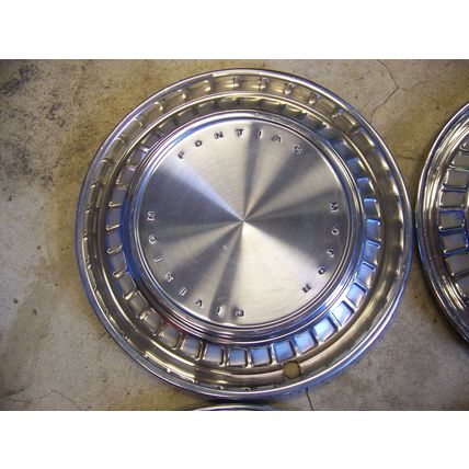 1960 PONTIAC 14 INCH HUBCAPS WHEEL COVERS BONNEVILLE (4)