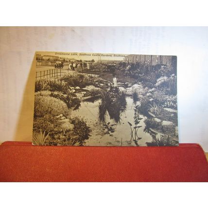ORNAMENTAL LAKE, CASTLE GARDENS, SOUTHSEA, HANTS used vintage postcard 1930 pm =
