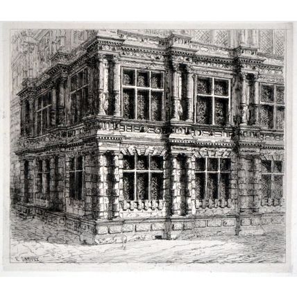 HOTEL DE VILLE D’ARRAS 1879 Jean Eugène Sadoux ETCHING