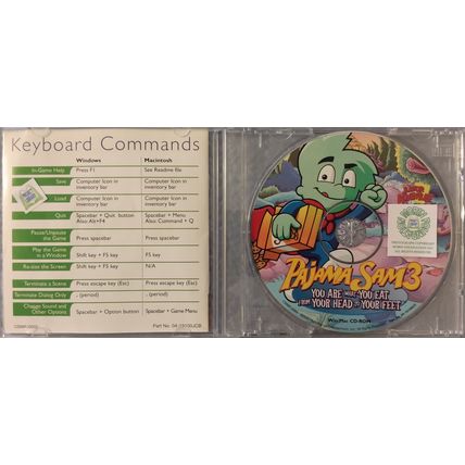 PAJAMA SAM 3 YOU ARE WHAT YOU EAT FROM YOUR HEAD TO YOUR FEET KIDS PC GAME