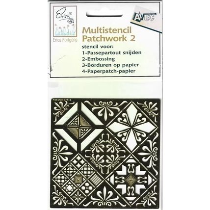 Erica Fortgens. Embossing Stencil. Patchwork 2. Cardmaking Scrapbooking Crafts