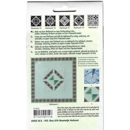 Erica Fortgens. Embossing Stencil. Patchwork 2. Cardmaking Scrapbooking Crafts