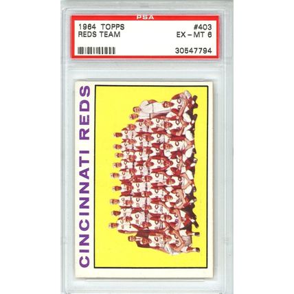 1964 Topps Cincinnati Reds Team #403 PSA 6 P1391