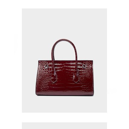 Genuine Leather Women Tote Bag Shoulder Bag Red
