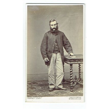 Victorian cdv photo bearded man standing Sydenham photographer
