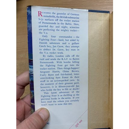 VINTAGE "OPERATION V.2." A R CHANNEL WW2 FICTION HARDBACK BOOK (P3)
