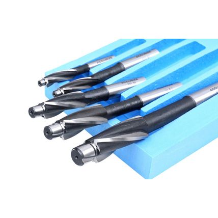 Accusize Industrial Tools 7 Pc Metric Hss Solid Capscrew Counterbore Set, 3 Flut