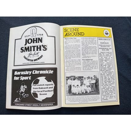 Barnsley v Bournemouth Football Programme Saturday 21st April 1990