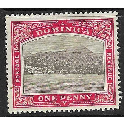 DOMINICA 1907-8 WMK CROWN CA SIDEWAYS 1d MINT HINGED SG38