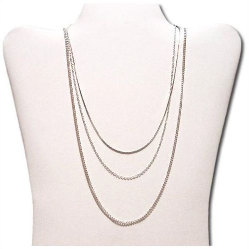 Necklaces #7 chains x3 silver plate 16 18 24 inch unisex costume fashion jewelry