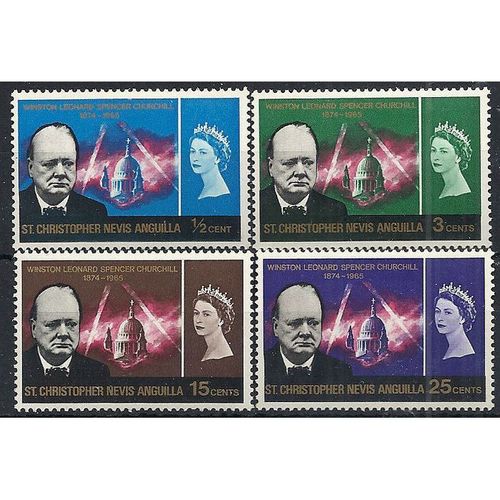 St Christopher, Nevis & Anguilla 1966 Churchill Set SG151-154 Mounted Mint ...