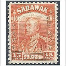 Sarawak KGV 1934 15c Orange Mounted Mint MM SG 115 stamp charles vyner brooke