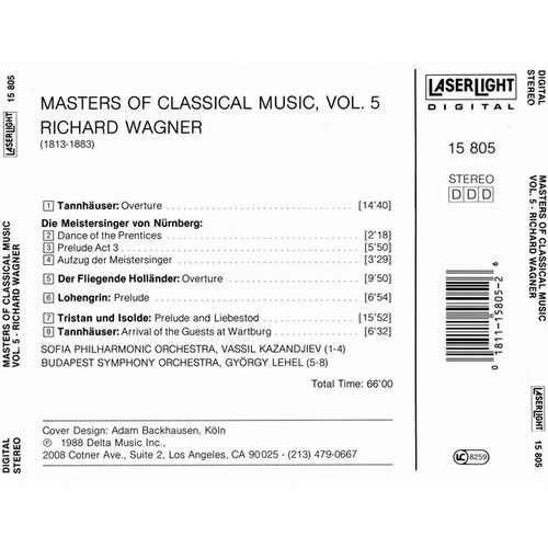 Wagner* - Masters Of Classical Music, Vol.5: Wagner (CD, Comp) 1988