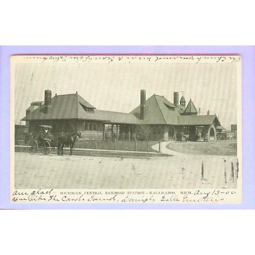 MI Kalamazoo Michigan Central Railroad Station Photo Type View Long Low St~54